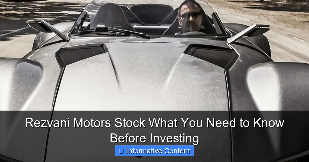 Rezvani Motors Stock What You Need to Know Before Investing