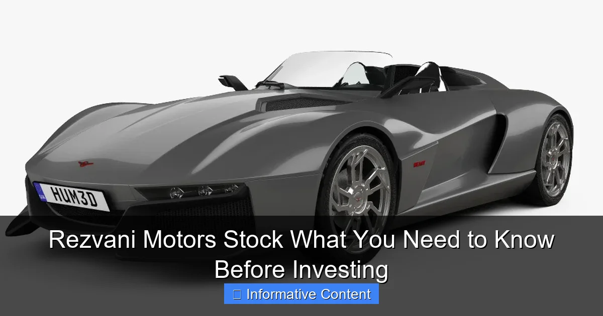 Rezvani Motors Stock What You Need to Know Before Investing