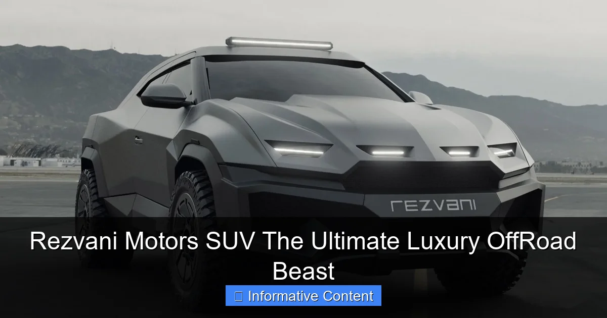 Rezvani Motors SUV The Ultimate Luxury OffRoad Beast