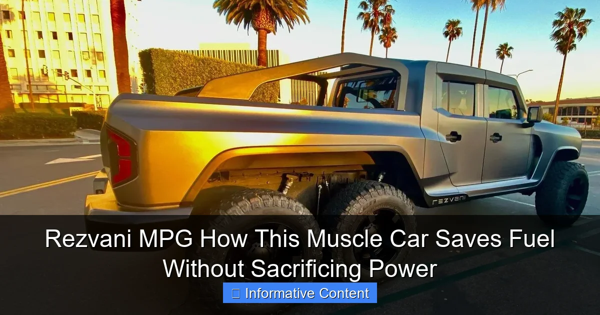 Rezvani MPG How This Muscle Car Saves Fuel Without Sacrificing Power