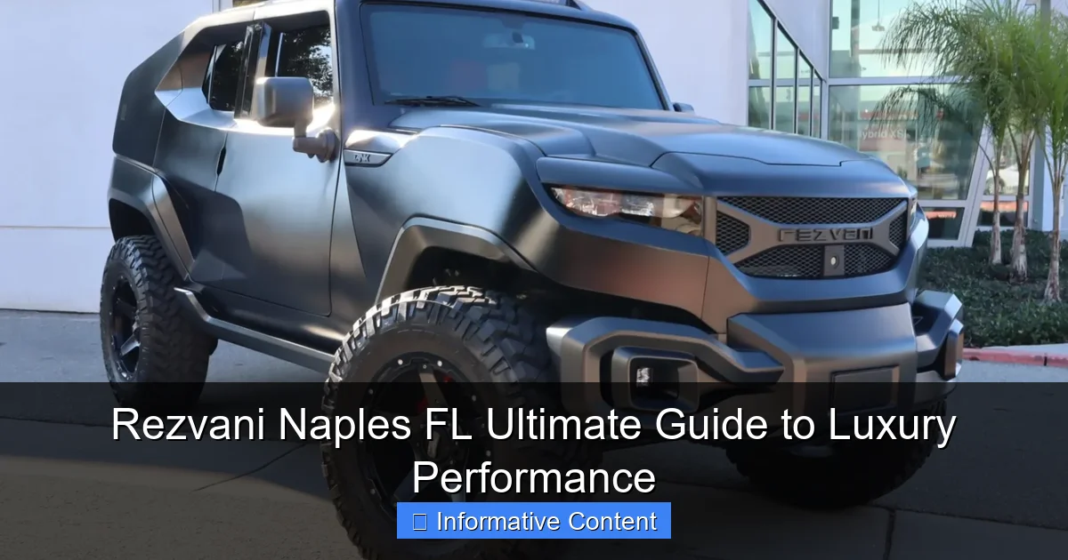 Rezvani Naples FL Ultimate Guide to Luxury Performance
