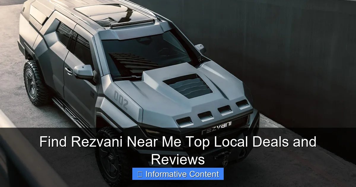 Find Rezvani Near Me Top Local Deals and Reviews