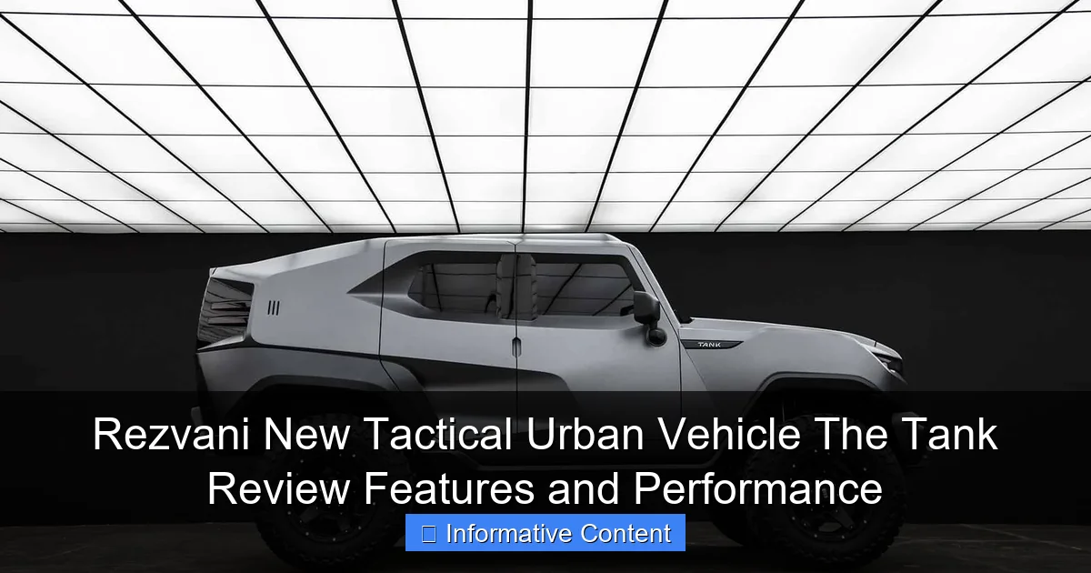 Rezvani New Tactical Urban Vehicle The Tank Review Features and Performance