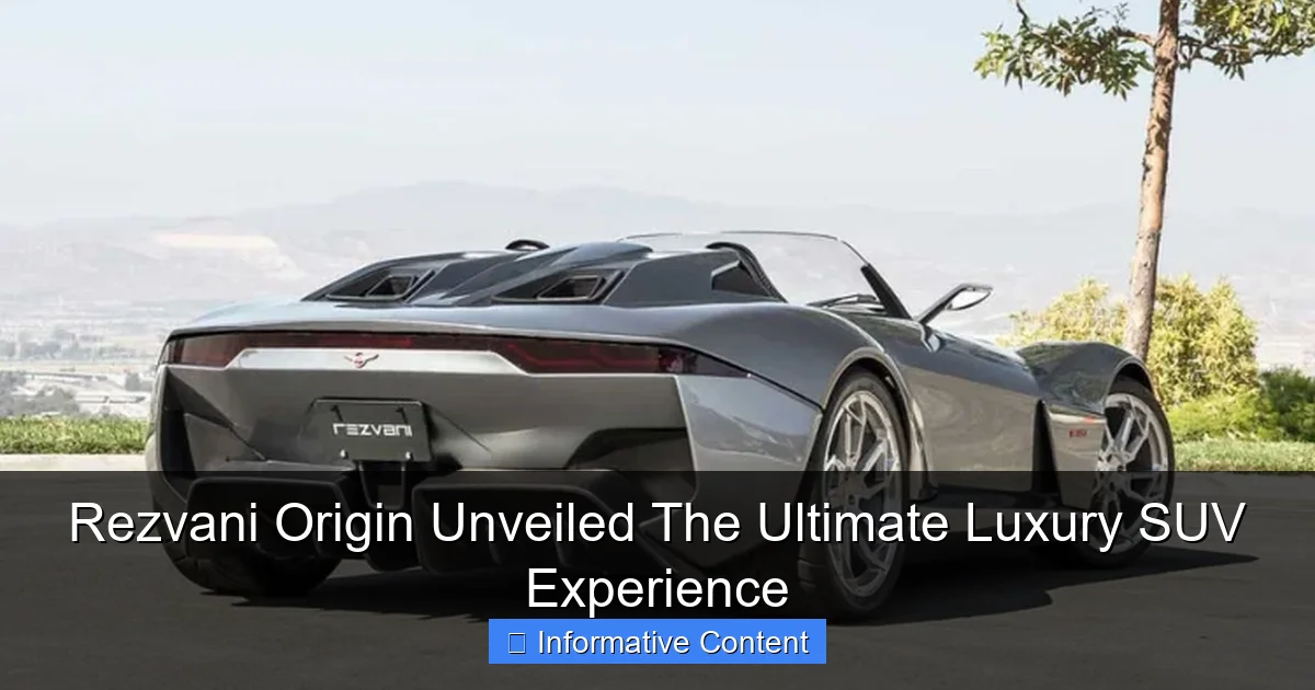 Rezvani Origin Unveiled The Ultimate Luxury SUV Experience