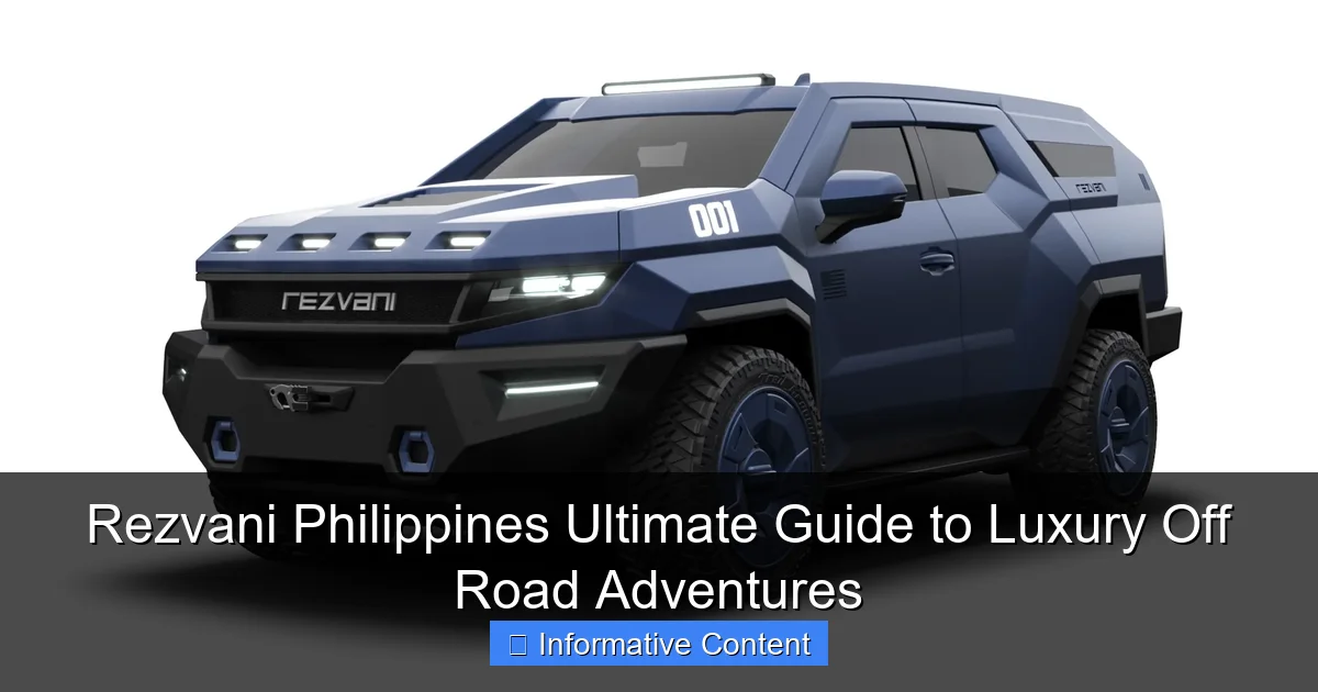 Rezvani Philippines Ultimate Guide to Luxury Off Road Adventures