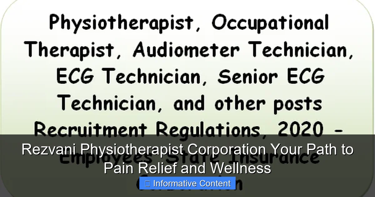 Rezvani Physiotherapist Corporation Your Path to Pain Relief and Wellness