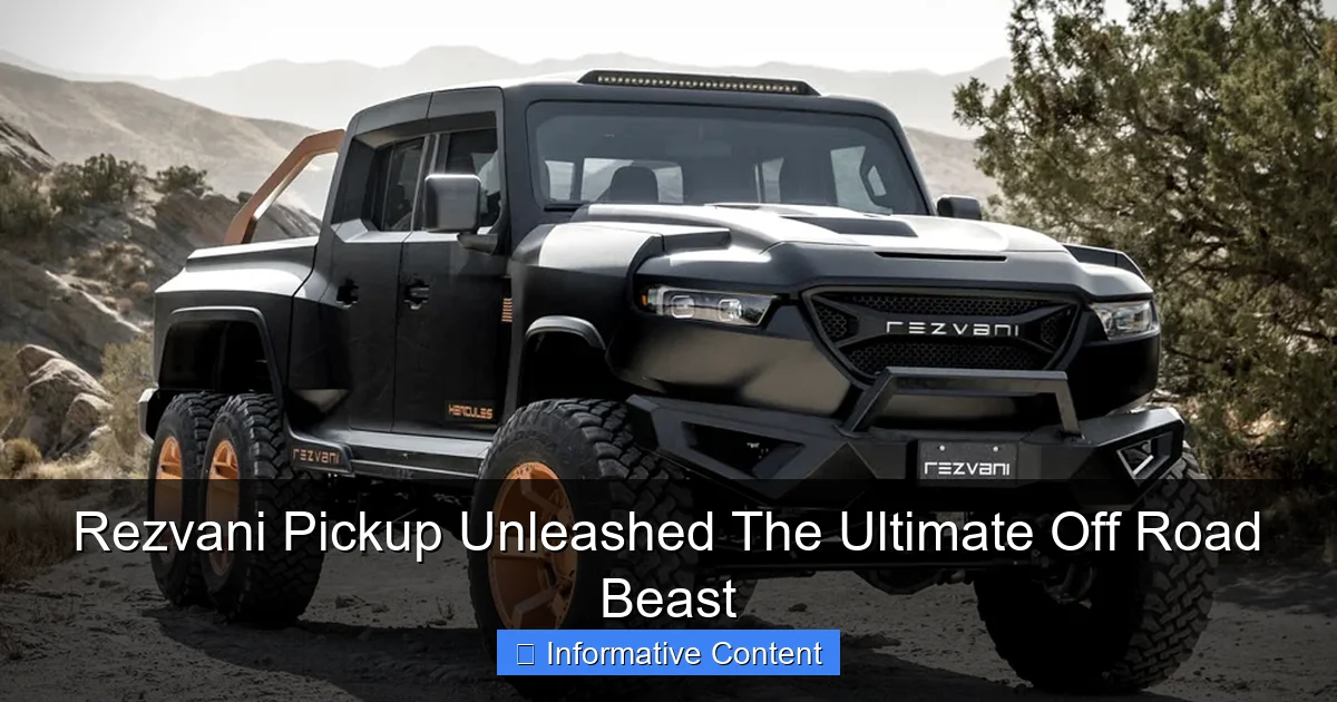 Rezvani Pickup Unleashed The Ultimate Off Road Beast