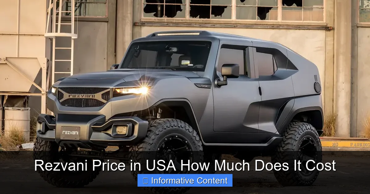 Rezvani Price in USA How Much Does It Cost