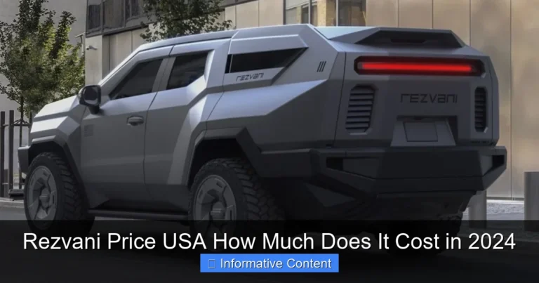 Rezvani Price USA How Much Does It Cost in 2024