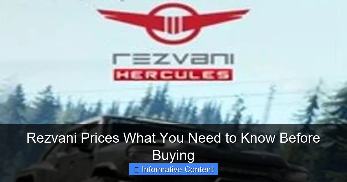 Rezvani Prices What You Need to Know Before Buying