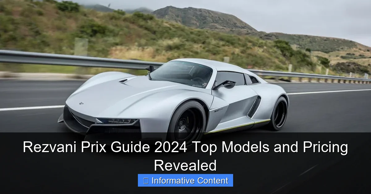 Rezvani Prix Guide 2024 Top Models and Pricing Revealed