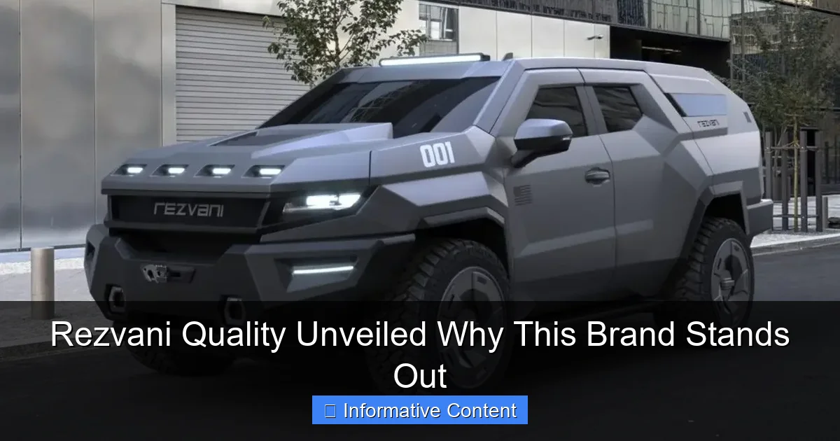 Rezvani Quality Unveiled Why This Brand Stands Out