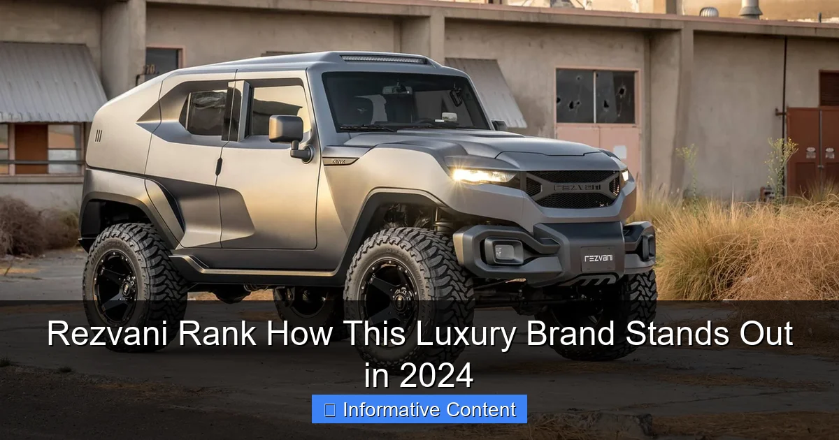 Rezvani Rank How This Luxury Brand Stands Out in 2024