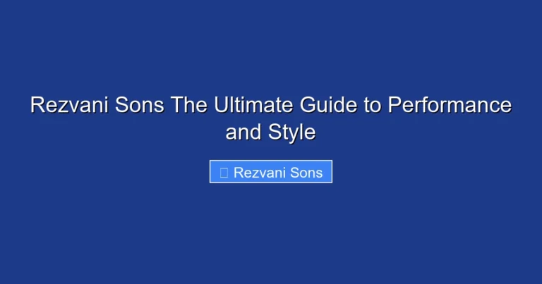Rezvani Sons The Ultimate Guide to Performance and Style