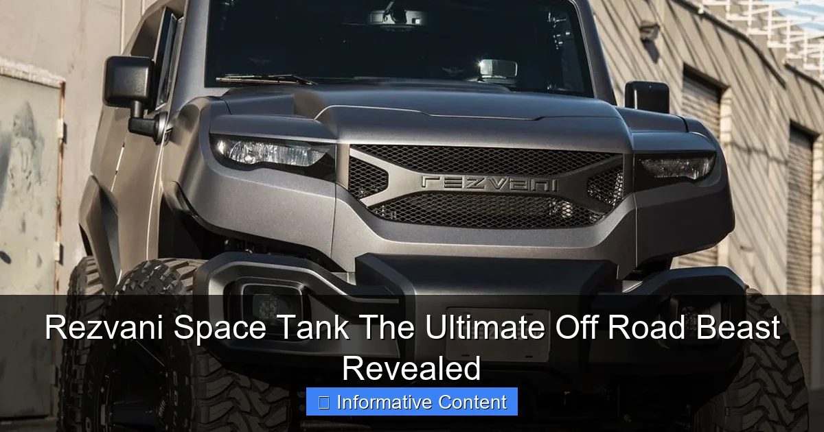 Rezvani Space Tank The Ultimate Off Road Beast Revealed