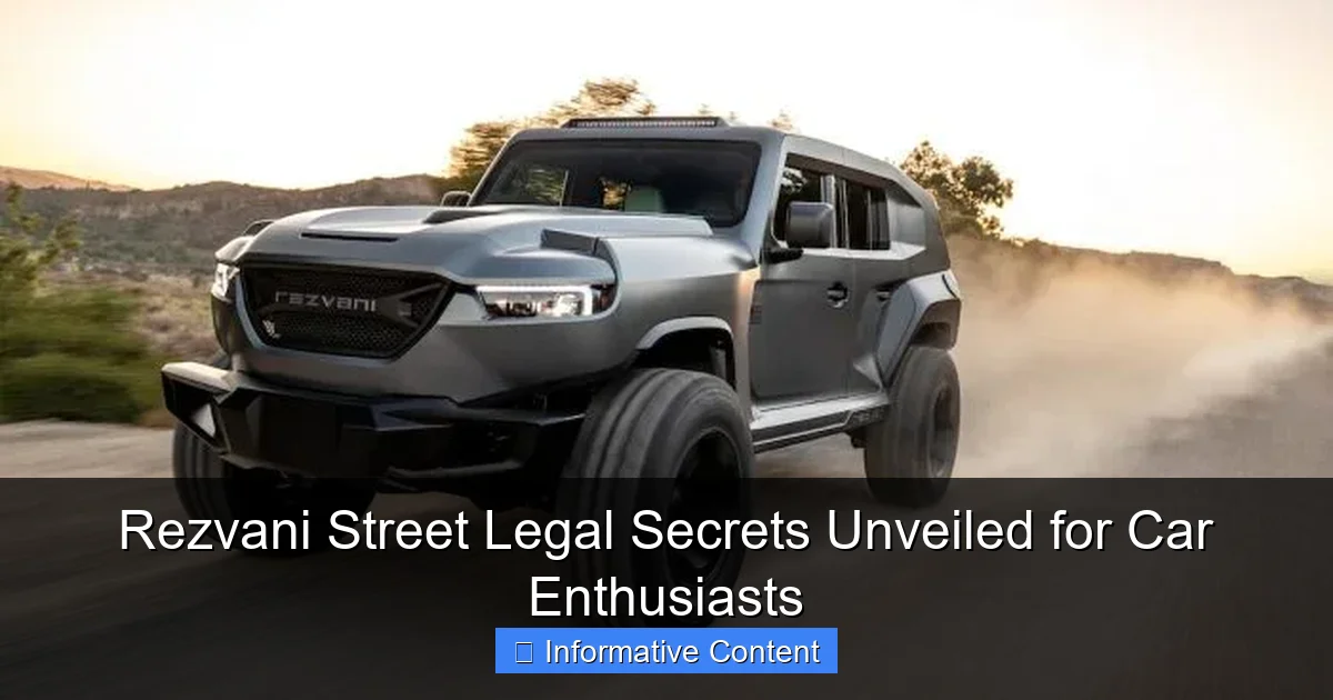 Rezvani Street Legal Secrets Unveiled for Car Enthusiasts