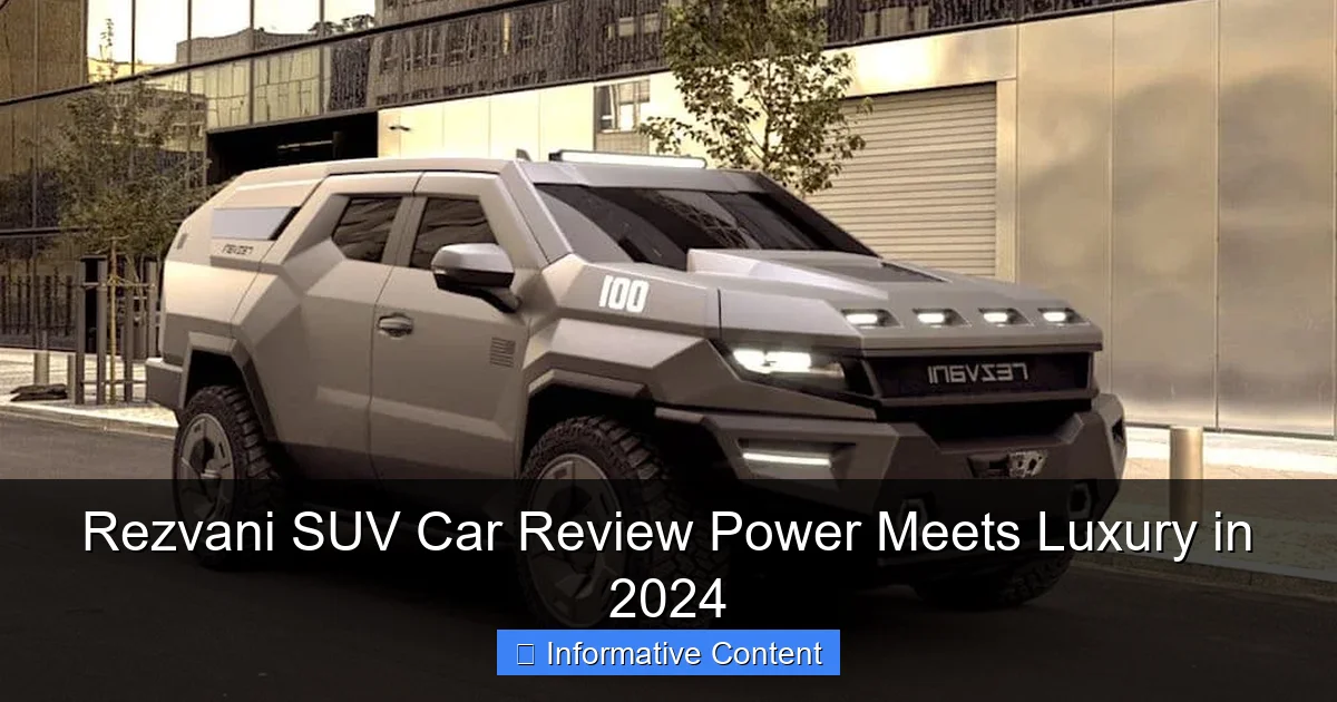 Rezvani SUV Car Review Power Meets Luxury in 2024