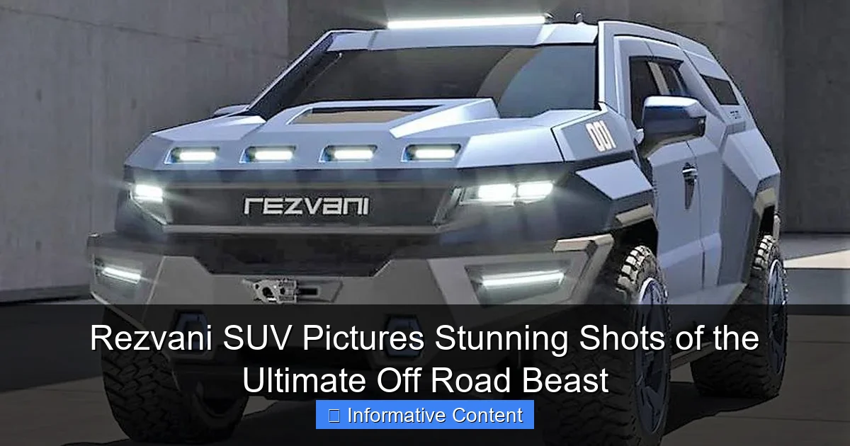 Rezvani SUV Pictures Stunning Shots of the Ultimate Off Road Beast