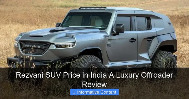 Rezvani SUV Price in India A Luxury Offroader Review