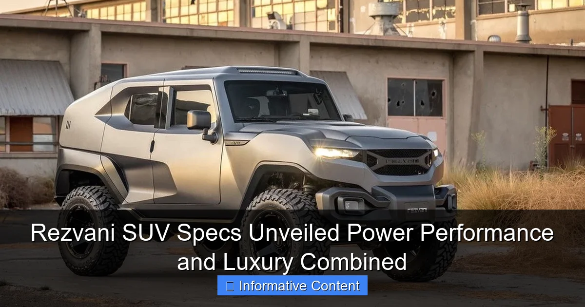 Rezvani SUV Specs Unveiled Power Performance and Luxury Combined