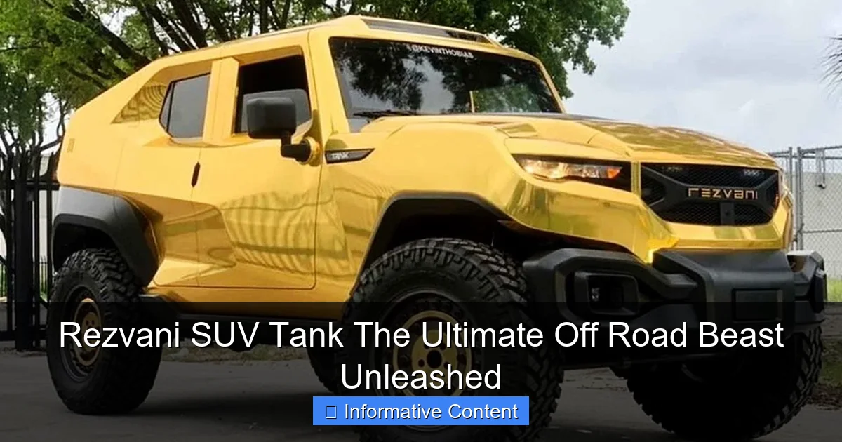Rezvani SUV Tank The Ultimate Off Road Beast Unleashed