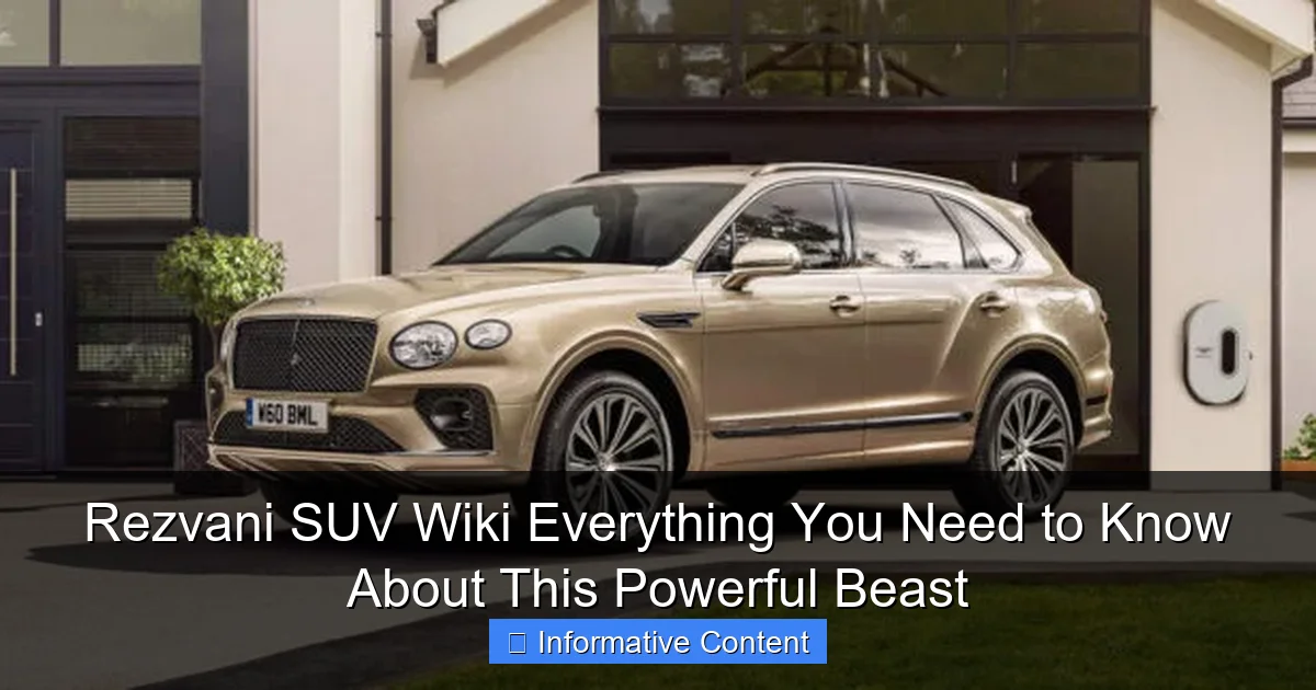 Rezvani SUV Wiki Everything You Need to Know About This Powerful Beast