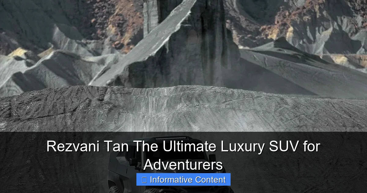 Rezvani Tan The Ultimate Luxury SUV for Adventurers