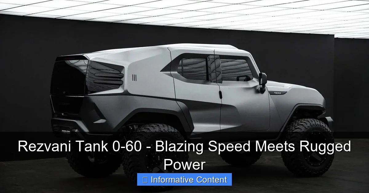 Rezvani Tank 0-60 - Blazing Speed Meets Rugged Power