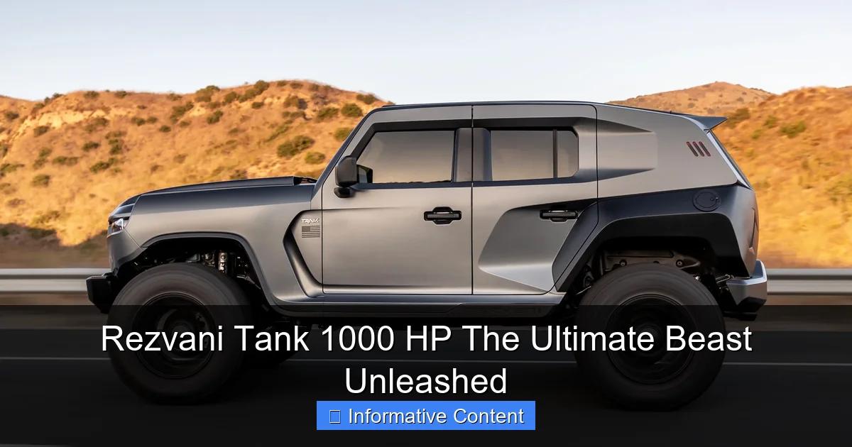 Rezvani Tank 1000 HP The Ultimate Beast Unleashed