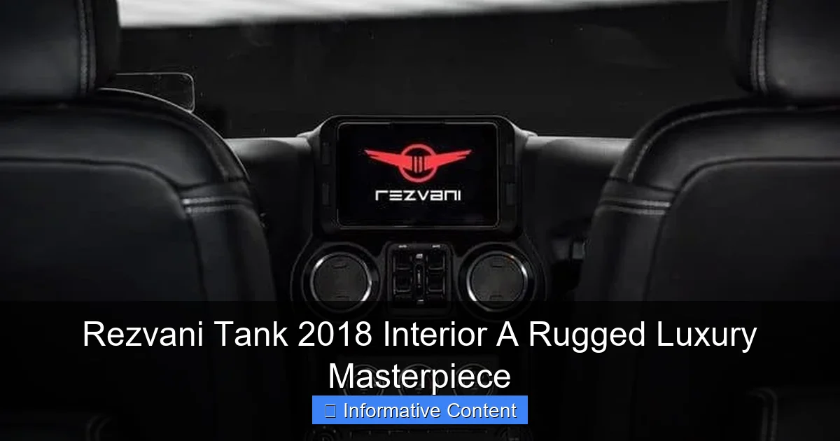 Rezvani Tank 2018 Interior A Rugged Luxury Masterpiece