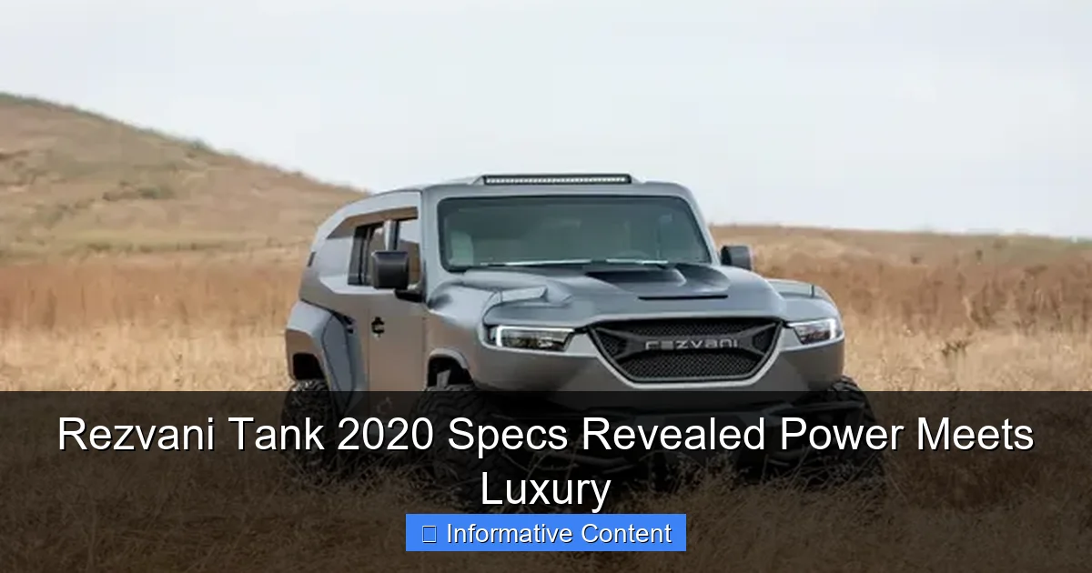 Rezvani Tank 2020 Specs Revealed Power Meets Luxury