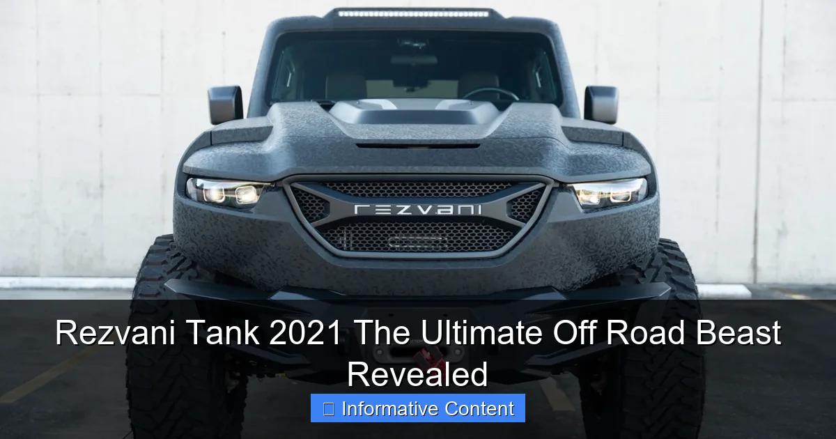 Rezvani Tank 2021 The Ultimate Off Road Beast Revealed