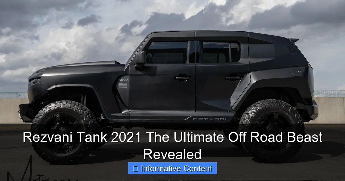 Rezvani Tank 2021 The Ultimate Off Road Beast Revealed