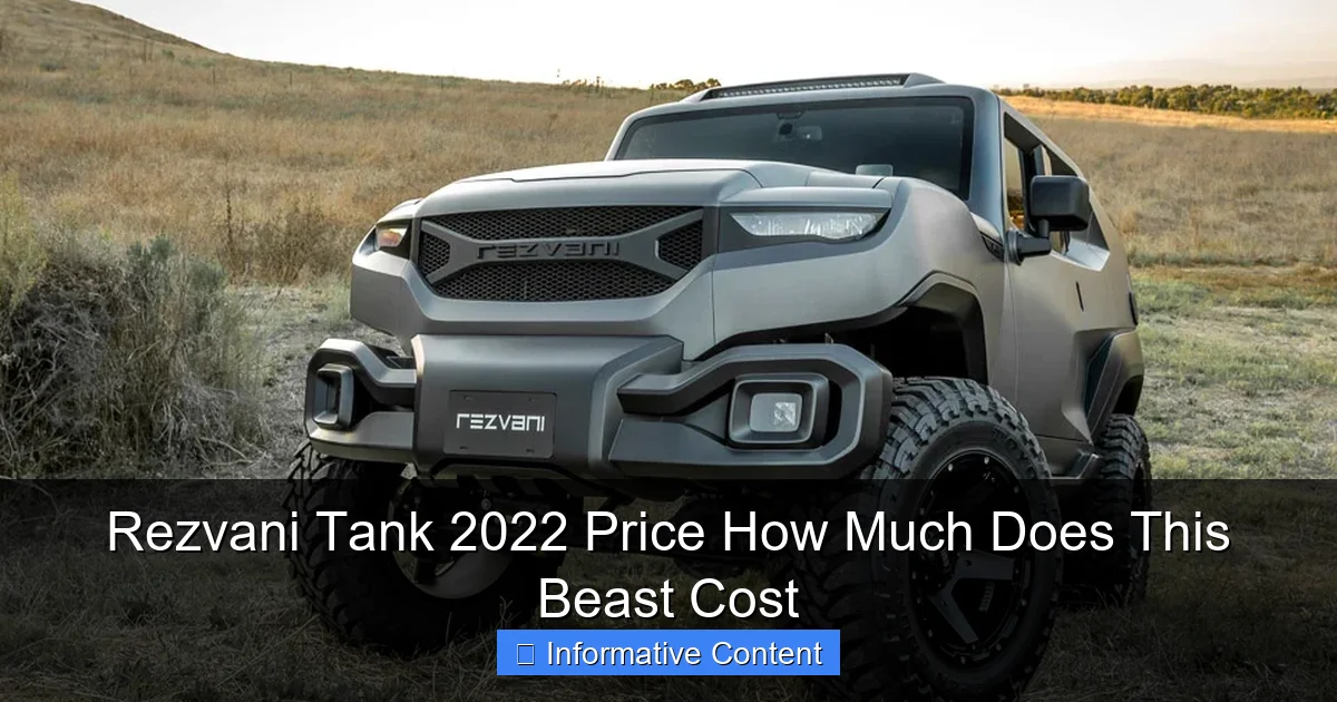 Rezvani Tank 2022 Price How Much Does This Beast Cost