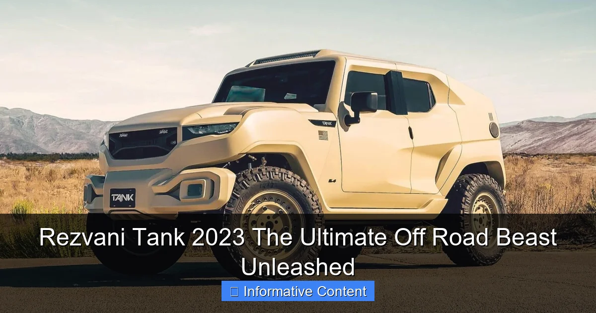 Rezvani Tank 2023 The Ultimate Off Road Beast Unleashed