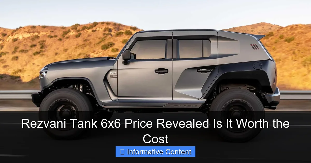 Rezvani Tank 6x6 Price Revealed Is It Worth the Cost