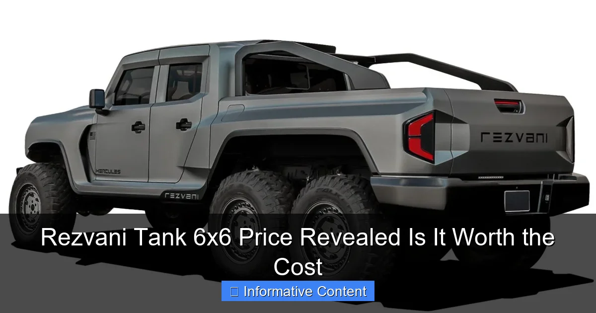 Rezvani Tank 6x6 Price Revealed Is It Worth the Cost