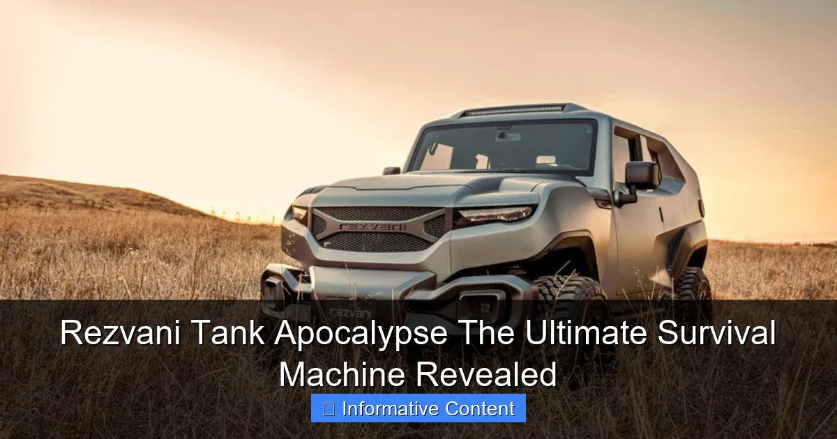 Rezvani Tank Apocalypse The Ultimate Survival Machine Revealed