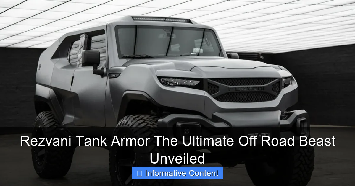 Rezvani Tank Armor The Ultimate Off Road Beast Unveiled