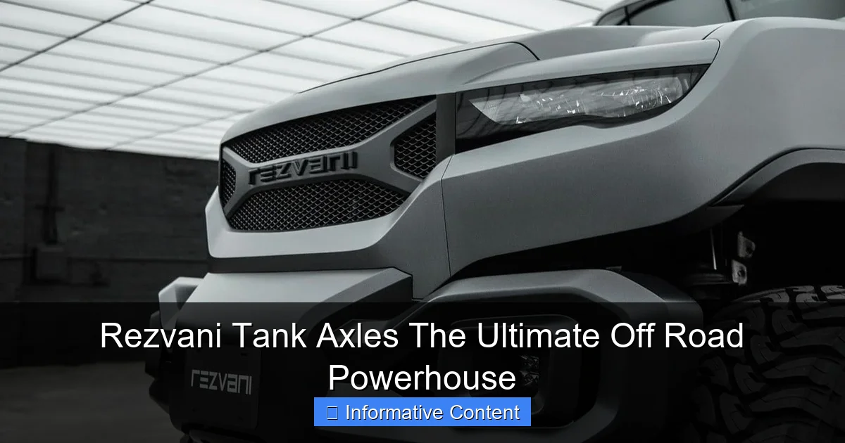 Rezvani Tank Axles The Ultimate Off Road Powerhouse