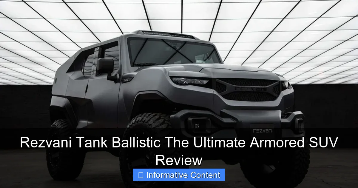 Rezvani Tank Ballistic The Ultimate Armored SUV Review