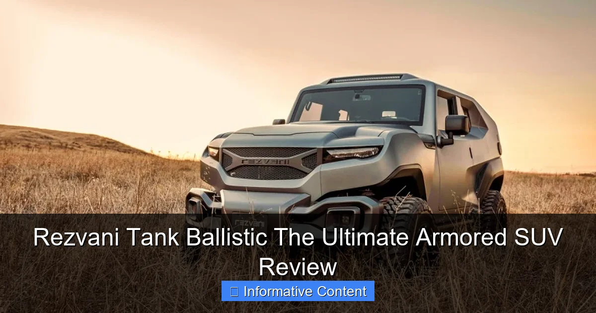 Rezvani Tank Ballistic The Ultimate Armored SUV Review