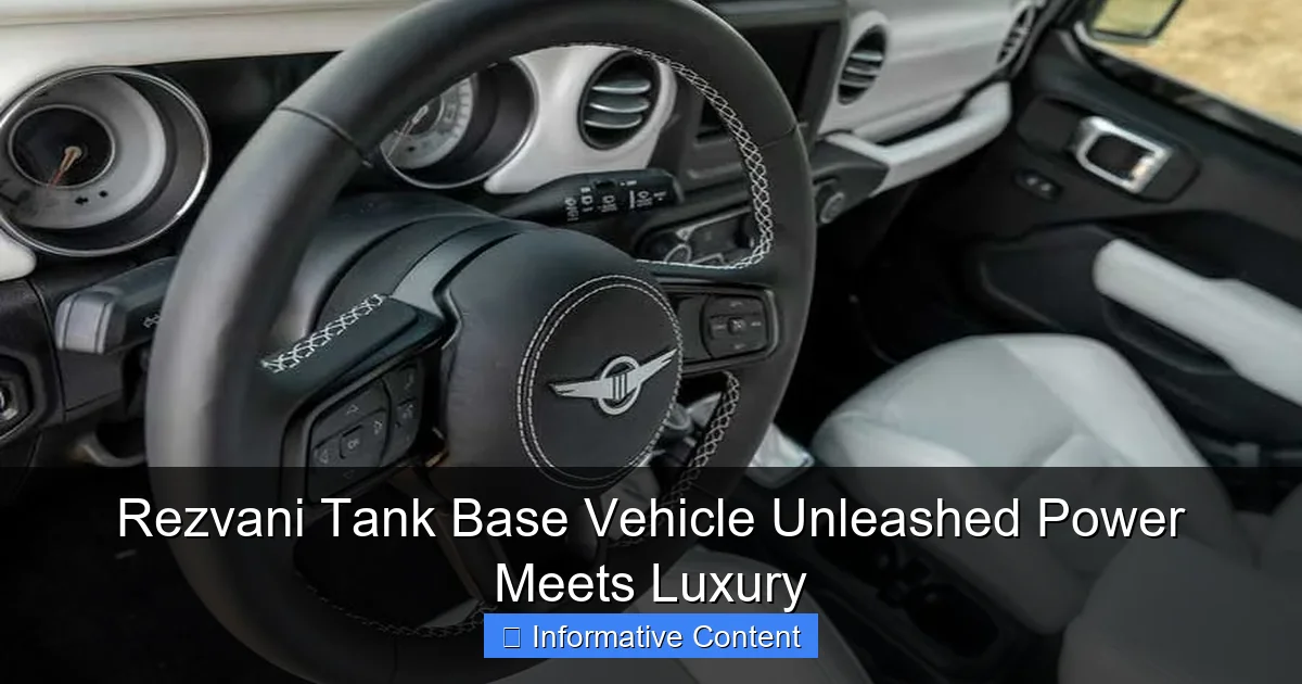 Rezvani Tank Base Vehicle Unleashed Power Meets Luxury