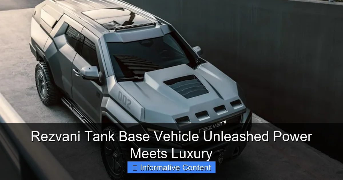 Rezvani Tank Base Vehicle Unleashed Power Meets Luxury