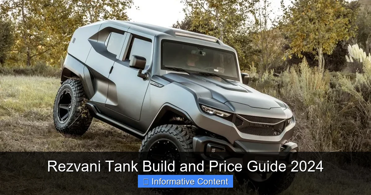 Rezvani Tank Build and Price Guide 2024