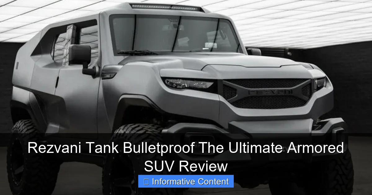 Rezvani Tank Bulletproof The Ultimate Armored SUV Review