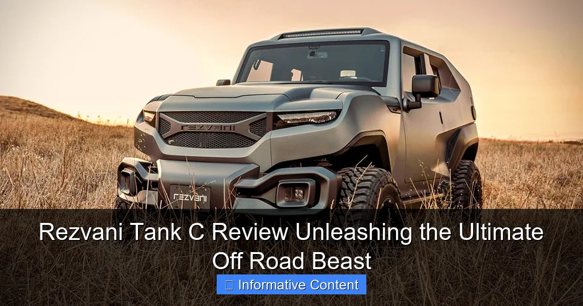 Rezvani Tank C Review Unleashing the Ultimate Off Road Beast