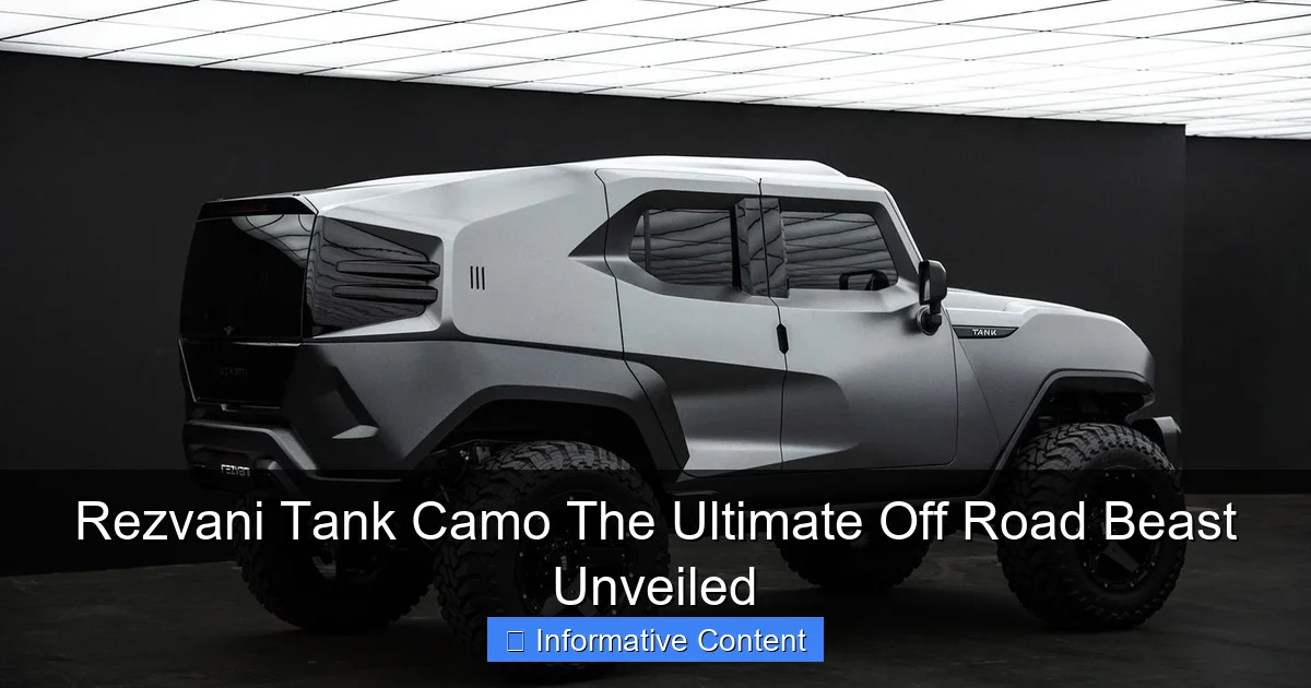 Rezvani Tank Camo The Ultimate Off Road Beast Unveiled