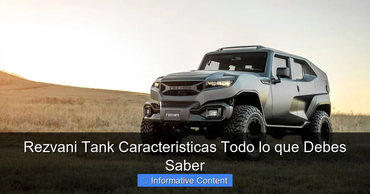 Rezvani Tank Caracteristicas Todo lo que Debes Saber