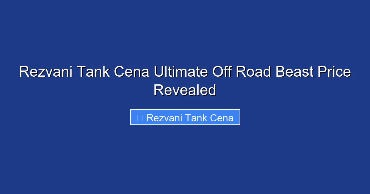 Rezvani Tank Cena Ultimate Off Road Beast Price Revealed